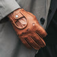 Leonardo (brown) - Italian driving gloves made of American deerskin leather