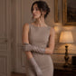 Leonora (grey) - Italian cashmere lined 6-button length leather gloves