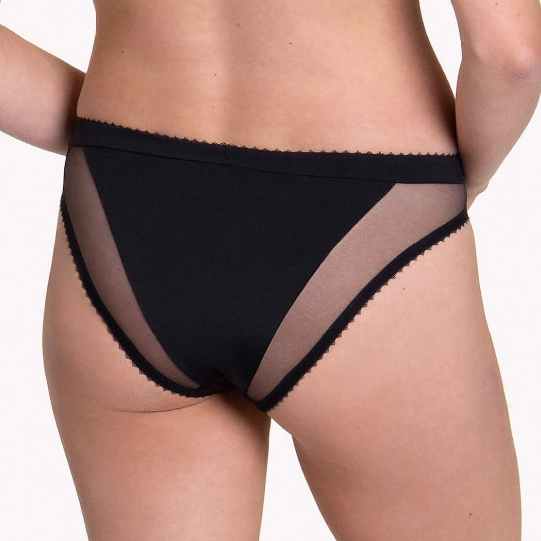 Lisca Peony Black Sheer Mesh Lace Bikini Panty-1