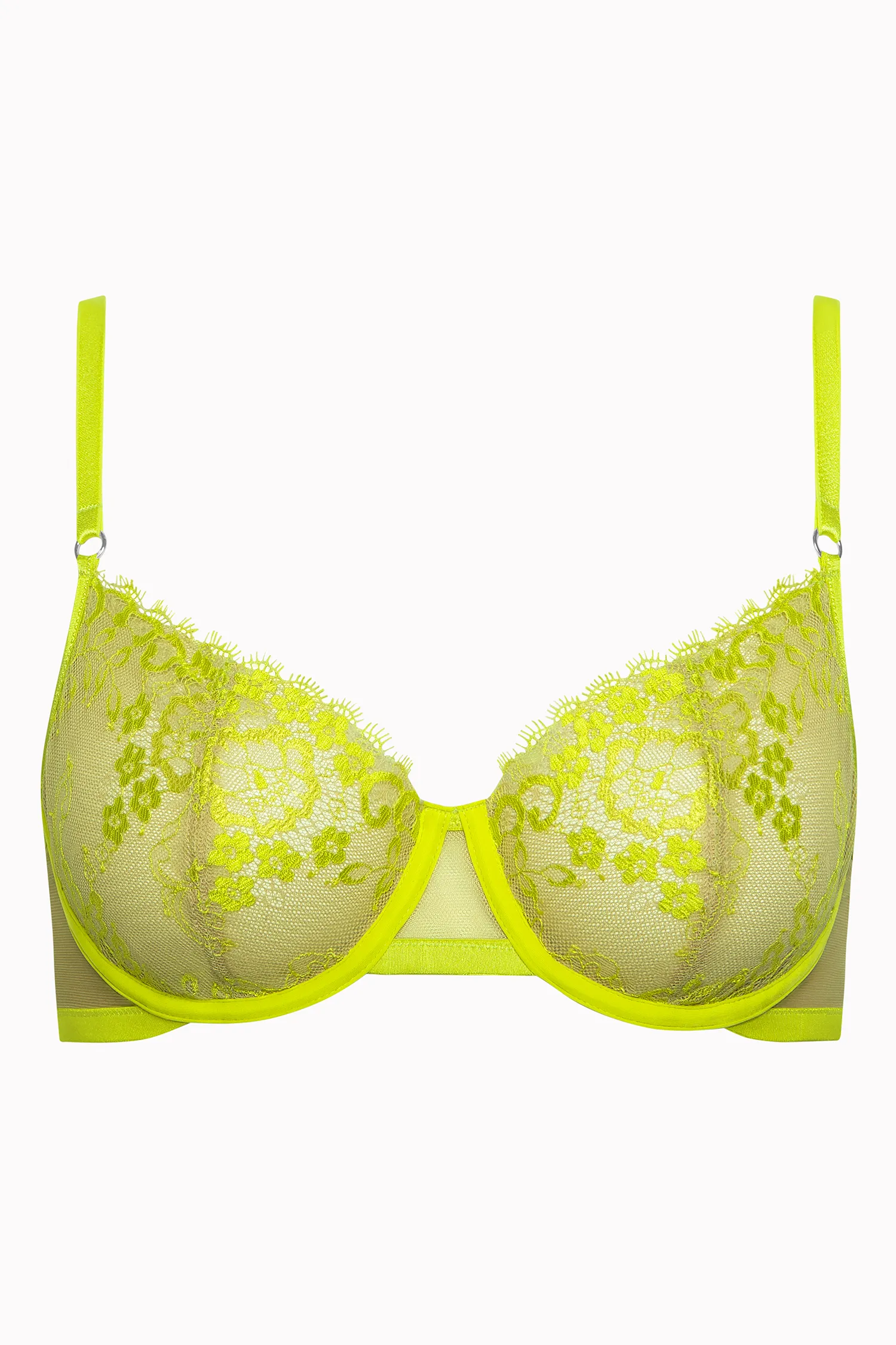 Lisca Highlight Green Glow Sheer Demi Wired Bra-2