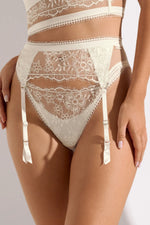 Lisca Daydream Cream Lace Garter Belt-0
