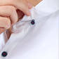 Long Sleeve Button Down Polo Contrast // White Navy Stitch