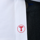 Long Sleeve Button Down Polo Contrast // White Navy Stitch