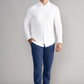 Long Sleeve Button Down Polo Solid // White