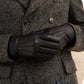 Lorenzo (black) - Italian gloves made of American deerskin leather with cashmere lining