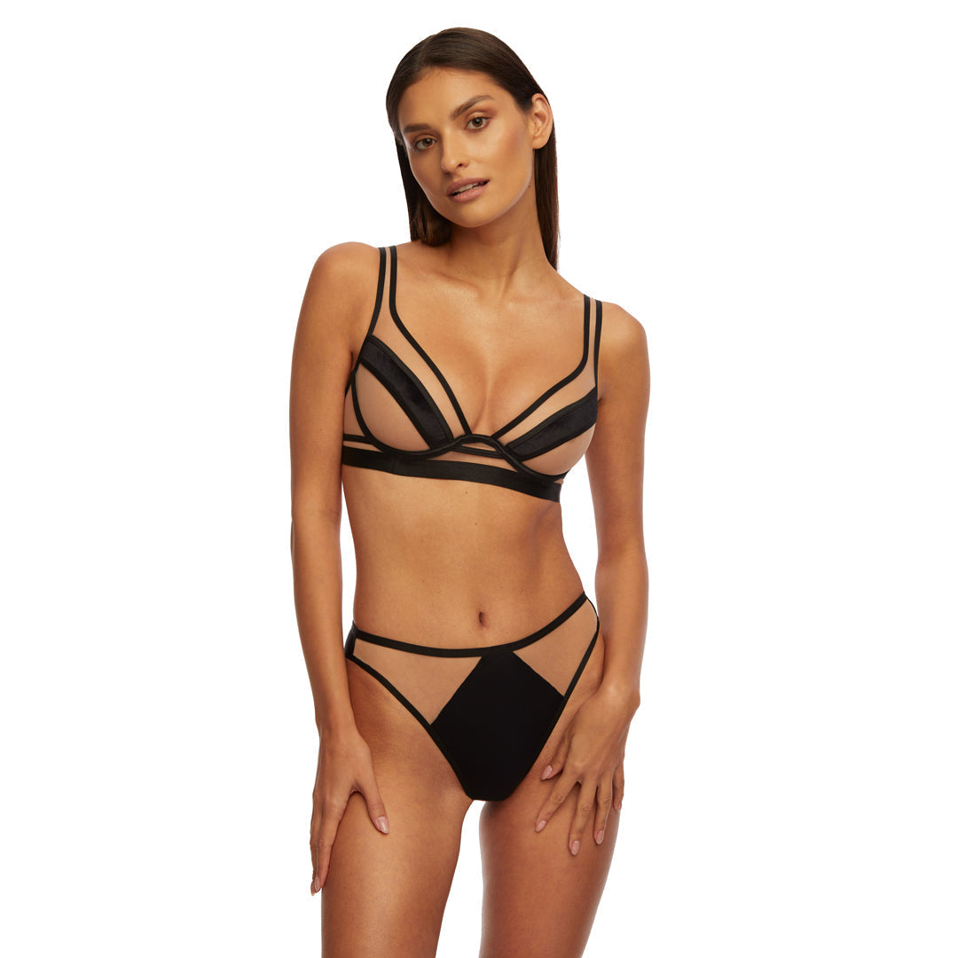 Kinga Lou Black Invisible Soft Thong Panty-2