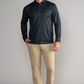 Long Sleeve Polo Dot // Charcoal