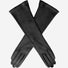 Black Lucia Italian unlined leather opera gloves with 16 buttons, stylish and elegant for formal occasions.