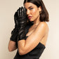 Lucia (black) - Italian unlined 6-button length leather opera gloves