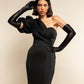 Lucia (black) - Italian unlined 16-button length leather opera gloves