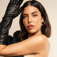 Lucia (black) - Italian unlined 8-button length leather opera gloves