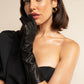 Lucia (black) - Italian unlined 6-button length leather opera gloves
