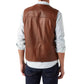 Luxury Brown Leather Vest for Men