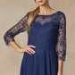 Juliet M11 Appliqued Long A-Line Dress Chiffon Quarter Sleeves