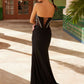 Nox Anabel M1701 Strapless Beaded Bodice Dress with Slit