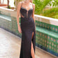 Nox Anabel M1702 Illusion Waistline Fully Beaded Draped Hip Dress