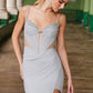 Nox Anabel M1702 Illusion Waistline Fully Beaded Draped Hip Dress