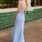 Nox Anabel M1704 Sweetheart Neckline Sheer Boned Waistline Dress with Slit