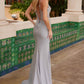 Nox Anabel M1704 Sweetheart Neckline Sheer Boned Waistline Dress with Slit