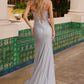 Nox Anabel M1704 Sweetheart Neckline Sheer Boned Waistline Dress with Slit