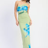 Raven Maxi Dress - Green Blue Floral