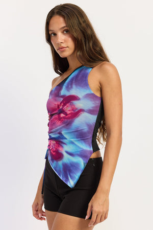 Black floral Allie Top by Emory Park, featuring a stylish design with floral pattern and comfortable fit.