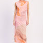Emory Park Hannah midi dress in pink multi with floral pattern, sleeveless design, and fitted waist, perfect for summer occasions.