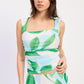 Emory Park Primrose Top in ivory and green floral print, lightweight blouse with a relaxed fit and short sleeves.