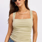 Eucalyptus green Caris Top by Emory Park, lightweight casual blouse with short sleeves and relaxed fit.