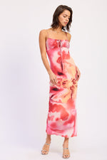 Emory Park Hensley Midi Dress in rose pink floral print, featuring a flowy silhouette and elegant design.