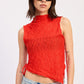 Red Abigail top by Emory Park, showcasing a stylish sleeveless design with a fitted silhouette and V-neck detail.