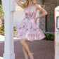 Nox Anabel M992 Chic and Graceful Strapless Flower Print Chiffon Dress