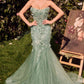 Andrea & Leo MA101 Strapless Mermaid Dress With Removable Bolero