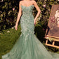 Andrea & Leo MA101 Strapless Mermaid Dress With Removable Bolero