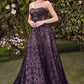 Andrea & Leo MA104 Strapless Embroidered Ball Gown With Removable Jacket