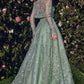 Andrea & Leo MA104 Strapless Embroidered Ball Gown With Removable Jacket