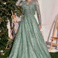 Andrea & Leo MA104 Strapless Embroidered Ball Gown With Removable Jacket