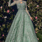 Andrea & Leo MA104 Strapless Embroidered Ball Gown With Removable Jacket