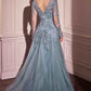 Andrea & Leo MA108 Dress Lace Layered Tulle Long Sleeve Gown