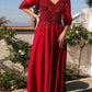 Nox Anabel MF100 Long Sequin Bodice 3/4 Sleeve A-line Gown