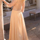 Nox Anabel MF101 Long V-Neck Embellished Bodice 3/4 Sleeve A-line Gown