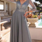 Nox Anabel MF101 Long V-Neck Embellished Bodice 3/4 Sleeve A-line Gown