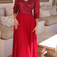 Nox Anabel MF103 Long Sequin Bodice 3/4 Sleeve A-line Gown