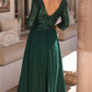 Nox Anabel MF103 Long Sequin Bodice 3/4 Sleeve A-line Gown