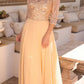 Nox Anabel MF103 Long Sequin Bodice 3/4 Sleeve A-line Gown
