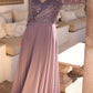 Nox Anabel MF103 Long Sequin Bodice 3/4 Sleeve A-line Gown
