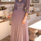 Nox Anabel MF103 Long Sequin Bodice 3/4 Sleeve A-line Gown