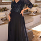 Nox Anabel MF103 Long Sequin Bodice 3/4 Sleeve A-line Gown