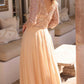 Nox Anabel MF104 Tea Length Sequin Bodice Short 3/4 Sleeve Dress