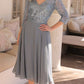Nox Anabel MF104 Tea Length Sequin Bodice Short 3/4 Sleeve Dress